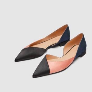 Zara Three-Tone Flat Shoes size 9